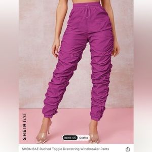 Toggle drawstring windbreaker pants